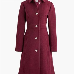 Lady Day Coat Burgundy with Jeweled Buttons